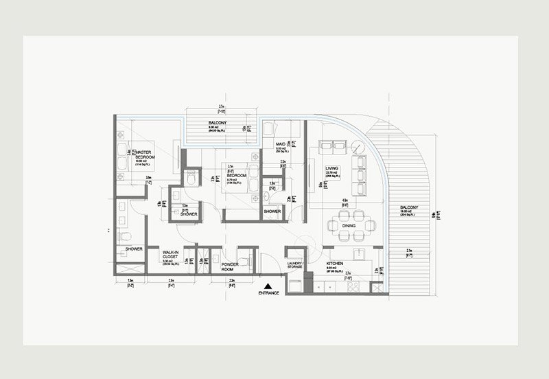 BT Properties Dubai South 2BR Apartment Floor Plan