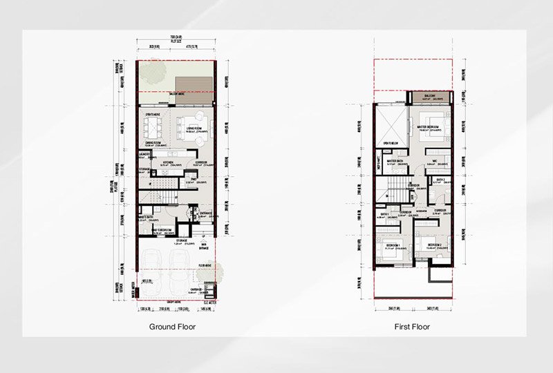 BT Properties Dubai South 1BR Townhouse Floor Plan